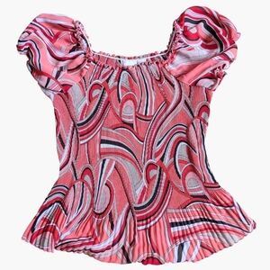 Fashion Bug vintage y2k pink and black pleated blouse